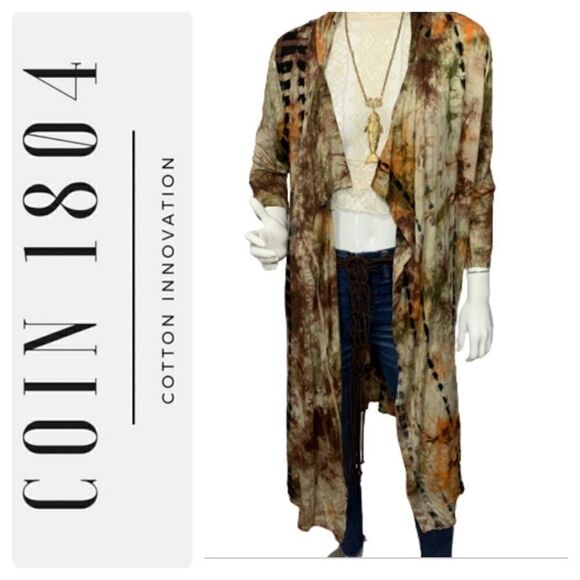 NWT Coin 1804 Tie Dye Waterfall Kimono -- L - Picture 3 of 12